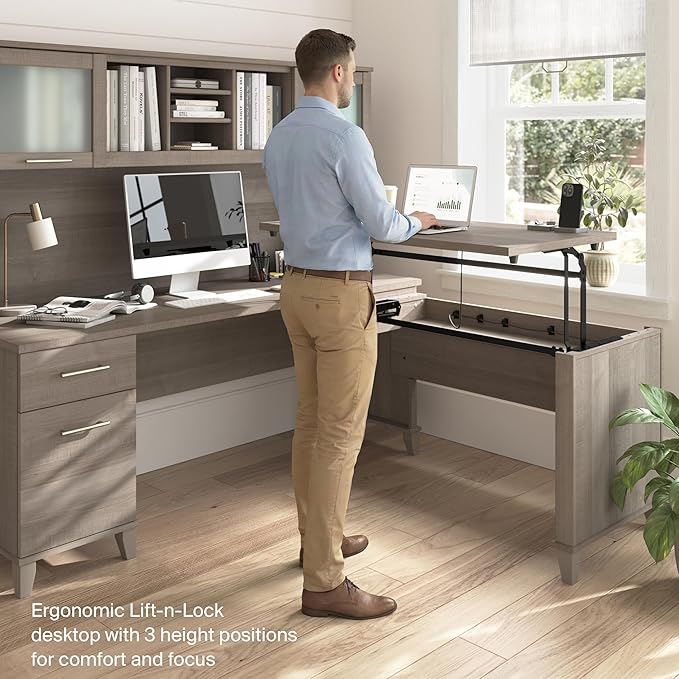Bush Home 72-Inch L-Shaped Sit to Stand Desk - Image 4