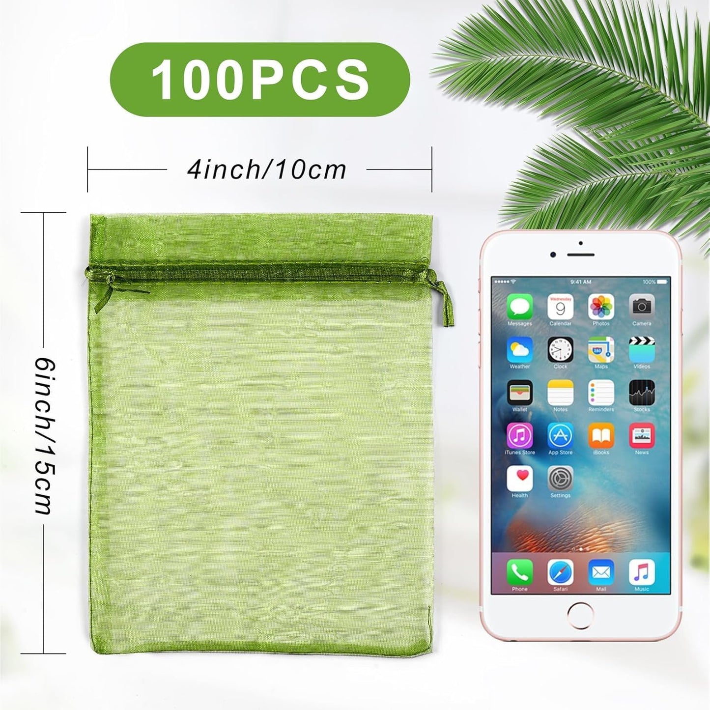 ANZNKU 100 Pack Assorted Colors Organza Bags 4 x 6 inch, Mesh Bags Drawstring, Small Gift Bag Jewelry Bag for Wedding Party Favor