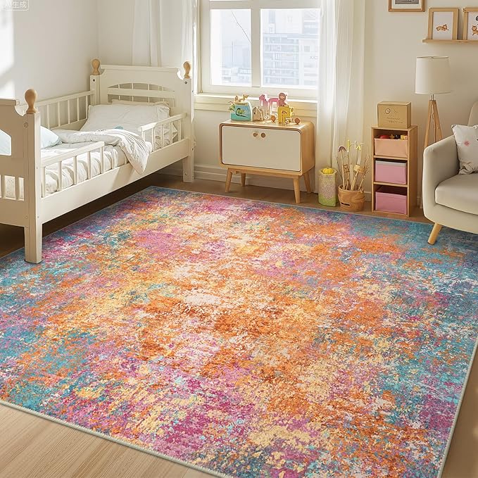RELEANY Washable Area Rugs 10'x14 Non-Slip Modern Abstract Soft - Image 2
