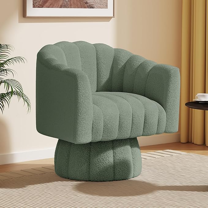 Dewhut Swivel Accent Chair, 360° Swivel Barrel Chair by FocusOnQualityFurniture