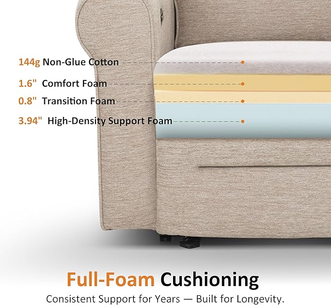 MCombo 64.6" Wall Hugger Power Loveseat Recliner Sofa - Image 10