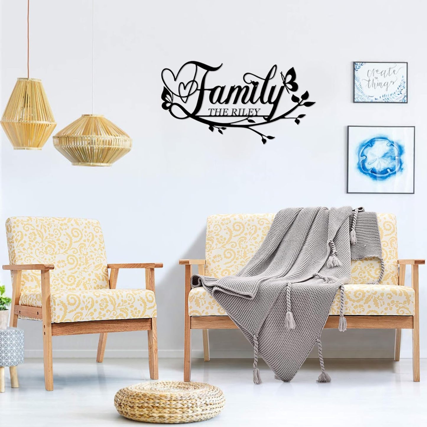 Personalized Family Last Name Signs, Custom Signs Outdoor Metal, Monogram Metal Sign Wall Art For Home Outside Decor, Name Sign Customized Wedding Christmas Housewarming Gifts For Women Men