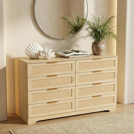 HOPUBUY Living Room Table Sets of 1, Boho Drawer and Large Drawer Nightstand by HOPUBUY
