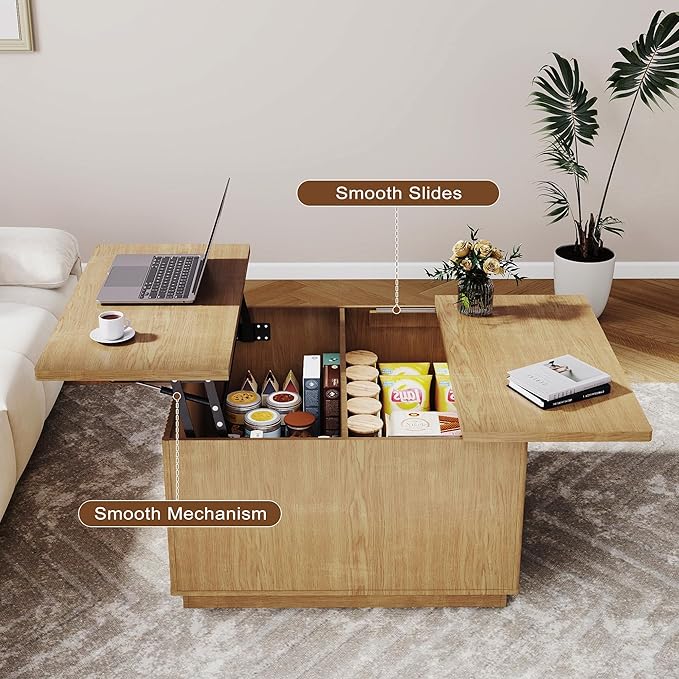 4-Piece Fluted Living Room Set Includes 31.5" Fluted Lift Top Coffee Table - Image 7