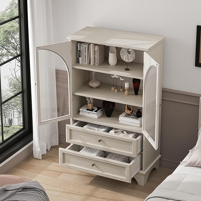 52" Tall Display Cabinet with Glass Doors, Glass Display Case Storage Cabinets - Image 5