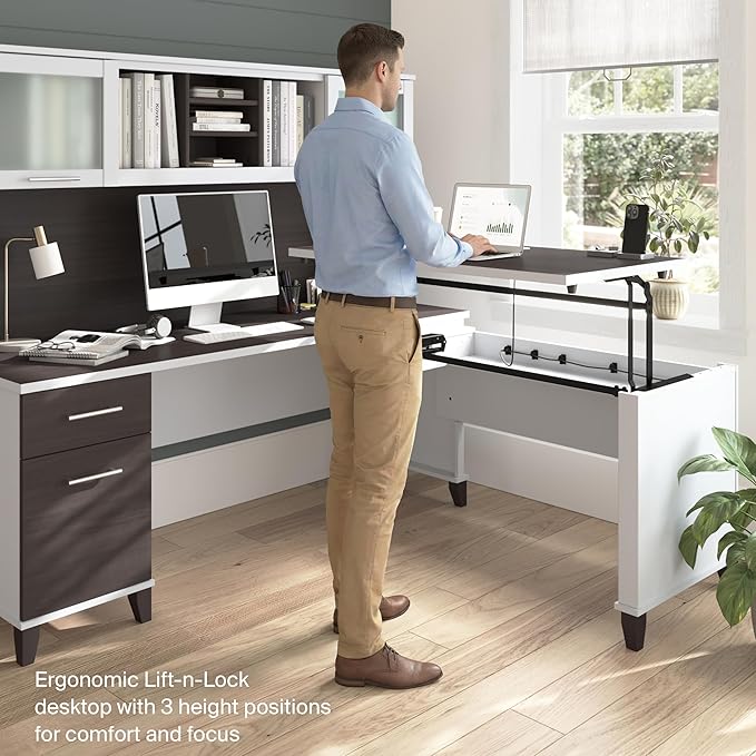 Bush Home 72-Inch L-Shaped Sit to Stand Desk - Image 4