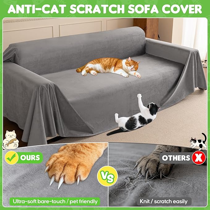 Loiion Velvet Sofa Cover, Ultra Soft Waterproof Non-Slip Couch Cover - Image 4