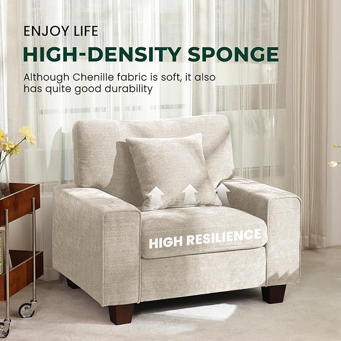 DOPEDIO Modern Living Room Sofa Set, 88.58" Chenille Loveseat - Image 7