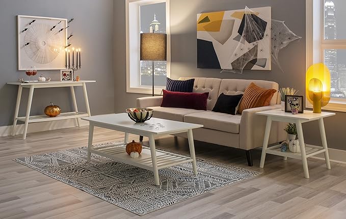Linon Melissa White Mid Century Console Table - Image 12