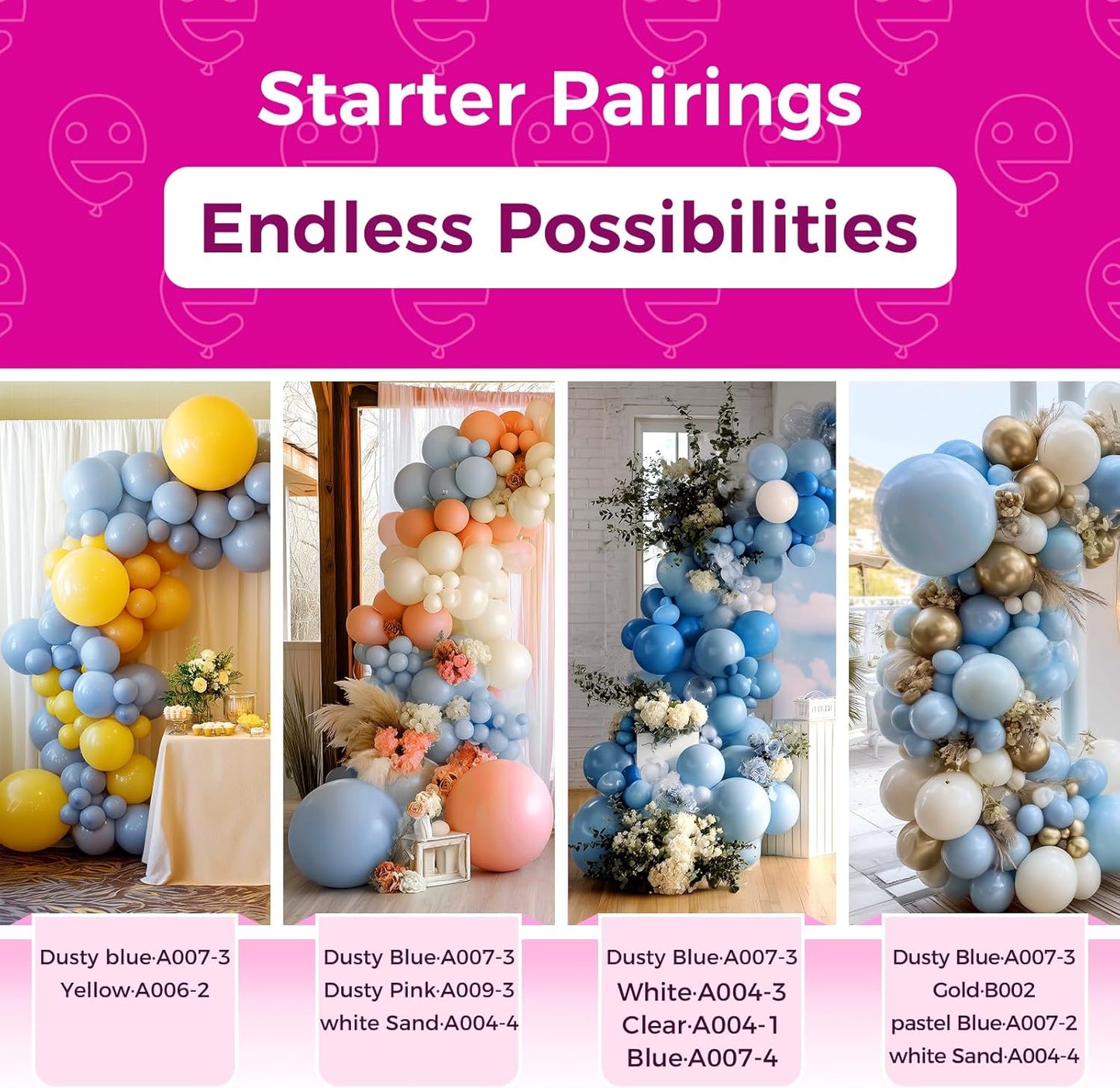 Bezente Dusty Blue Balloons Latex Party Balloons - 100 Pack 12 inch Round Helium Haze Blue Balloons for Birthday Bridal Shower Wedding Gender Reveal Engagement Graduation Party Decorations