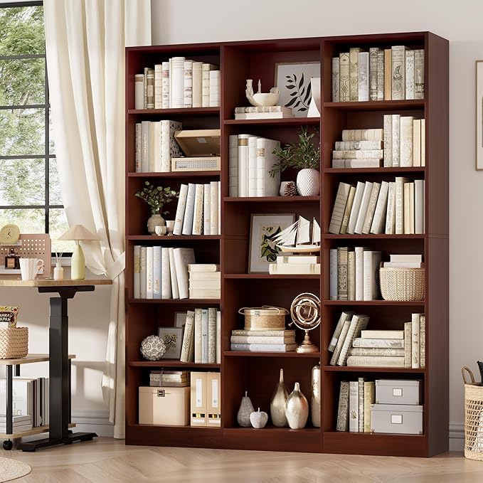 FACBOTALL Triple Wide Bookshelf, 6 Tier Large Bookshelf, Bookcase - Image 6