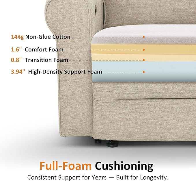MCombo 78.3" Wall Hugger Power Loveseat Recliner Sofa - Image 9