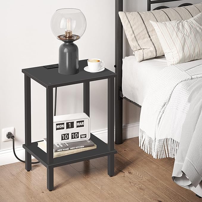 TUTOTAK End Table with Charging Station, Side Table with USB Ports and Outlets - Image 7