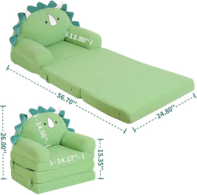 MOMCAYWEX Kids Sofa, Sherpa Couch - Image 3