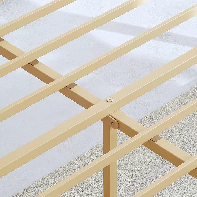 BOSRII 12in High Solid Bamboo Wood Platform Twin Size Bed Frame - Image 8