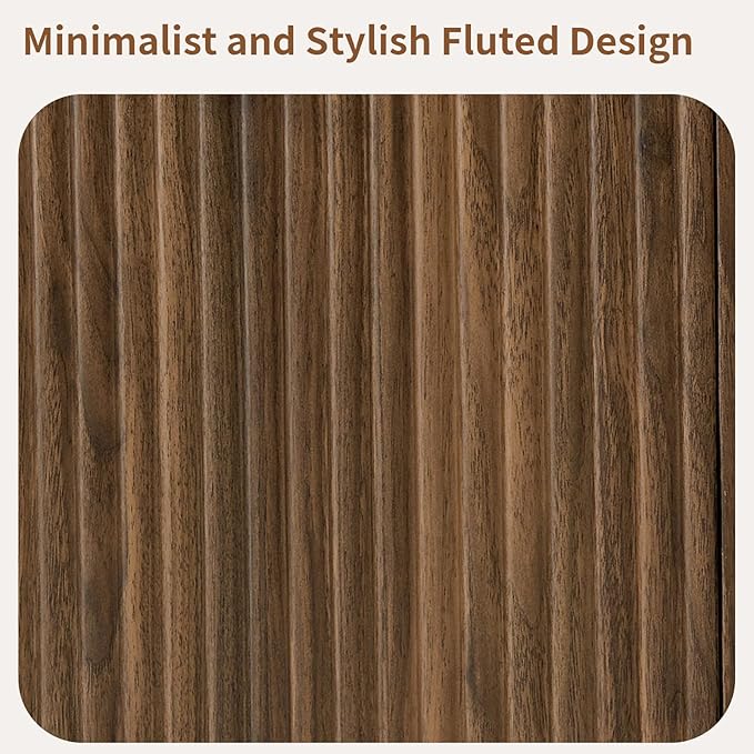 LKTART 64" Buffet Cabinet with Storage, Modern Fluted Accent Sideboard Media - Image 4