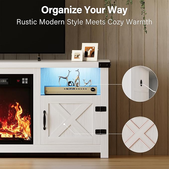 YESHOMY LED Fireplace TV Stand - Image 3