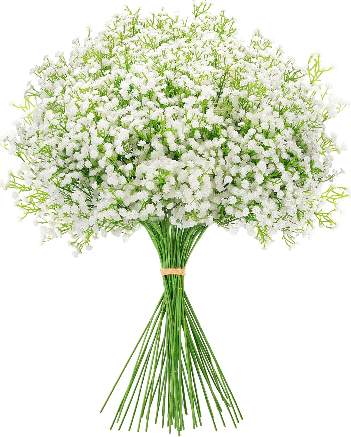 Babys Breath Artificial Flowers, Real Touch Babys Breath Flowers Artificial Bulk for Wedding Decor, White Fake Flowers for Party Home Garden Decor (24, White)