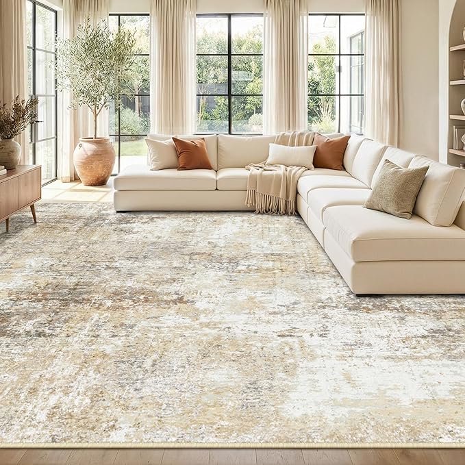 RELEANY Washable Area Rugs 10'x14 Non-Slip Modern Abstract Soft by RELEANY