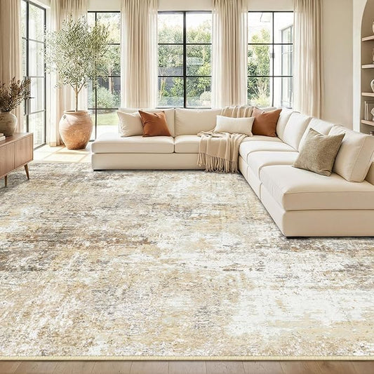 RELEANY Washable Area Rugs 9'x12' Non-Slip Modern Abstract Soft by RELEANY