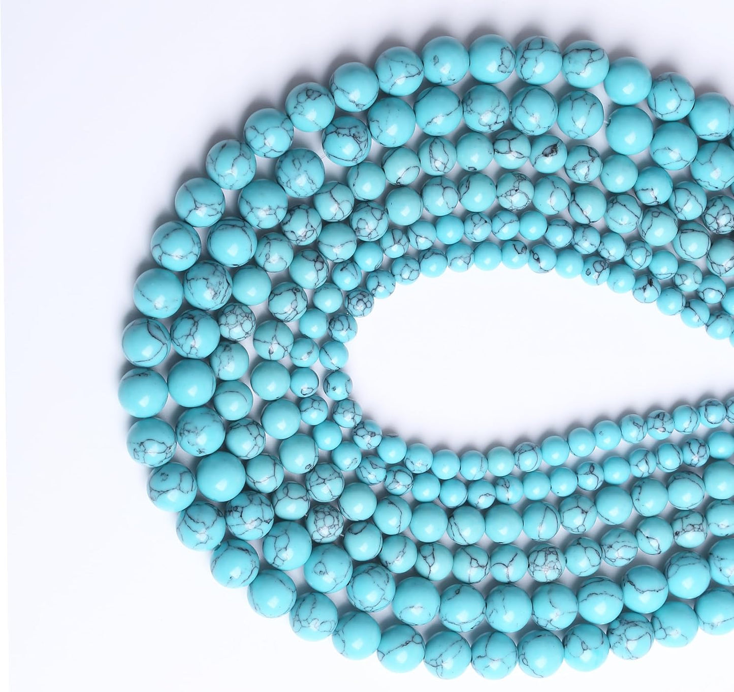 Lake Blue Turquoise Stone Beads, Gemstone Round Crystal Energy Jade Beads, 4MM, 90PCS, DIY Bracelet Necklace Jewelry Making