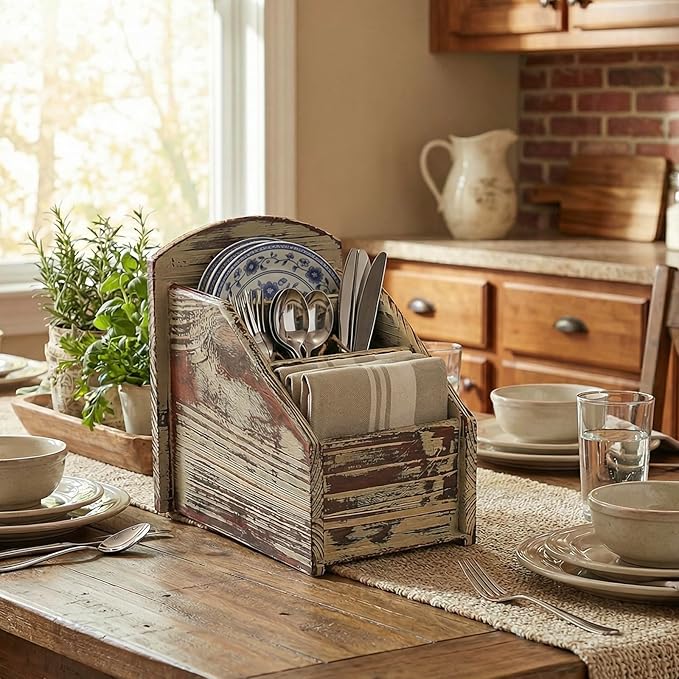 MyGift Rustic Torched Wood Remote Control Holder - Image 3