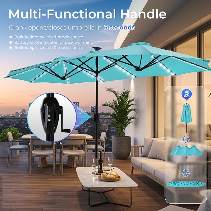 SUPERJARE 13ft Outdoor Patio Umbrella - Image 4