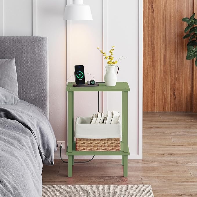 TUTOTAK End Table with Charging Station, Small Side Table with Outlets - Image 4