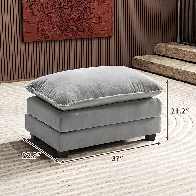 Ihanherry Ottoman for Modular Sectional Cloud Couch, Chenille Deep Seat Sofa - Image 2