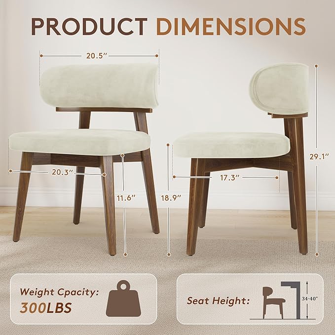 Dining Chairs Set of 4, Modern Upholstered Dining Chairs, Wooden Kitchen Chairs - Image 2