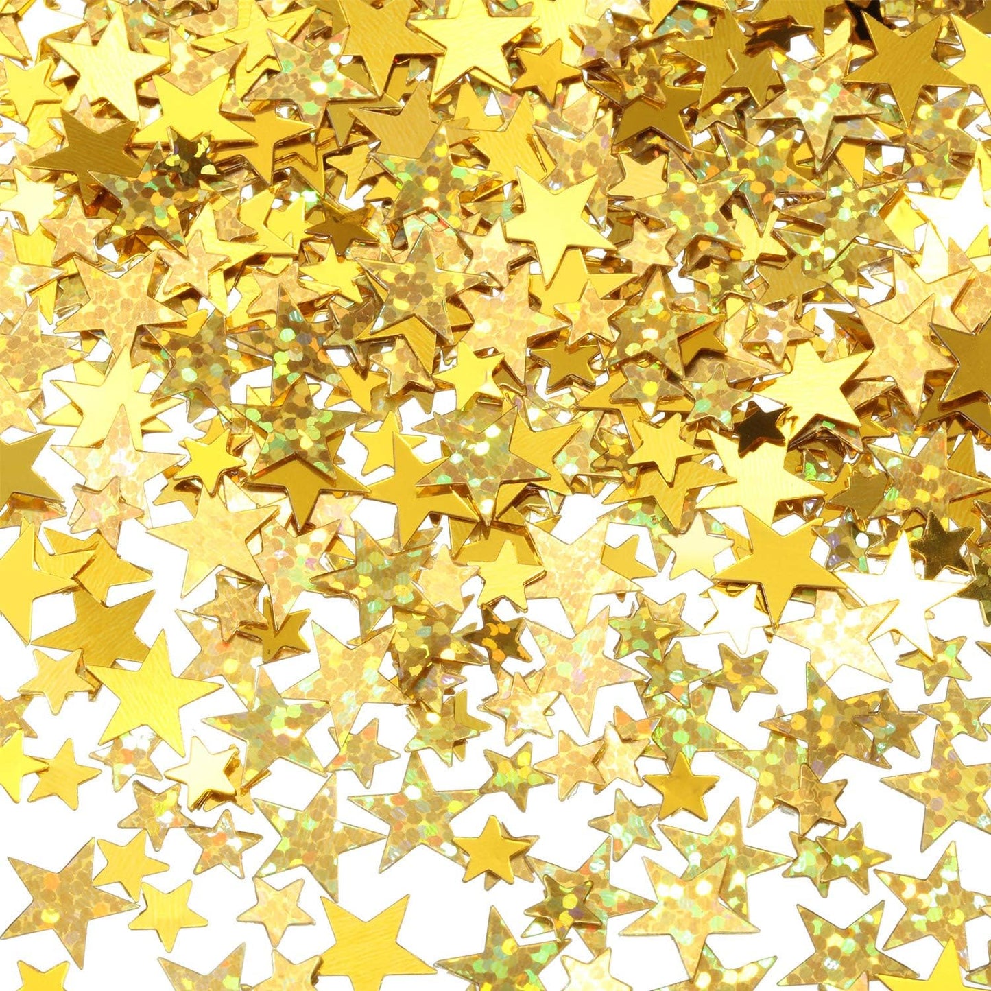 Hestya 60g Star Confetti Glitter Table Confetti Metallic Foil Stars for Party Wedding Festival Decorations(Glitter Gold Set,10mm and 6mm)