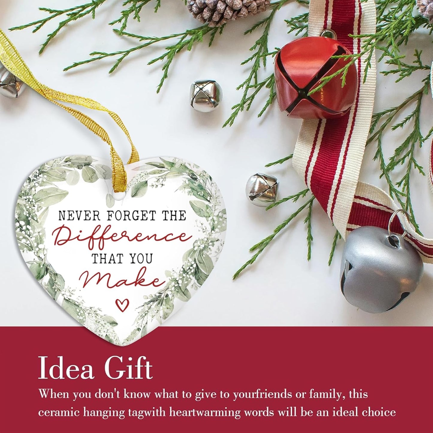 GOSSBY Thank You Christmas Ornament - Retirement, Leaving Job, Goodbye, Farewell Gift for Coworker - Christmas, Appreciation Gift for Employee, Boss Women, Men - Never Forget The Different You Make