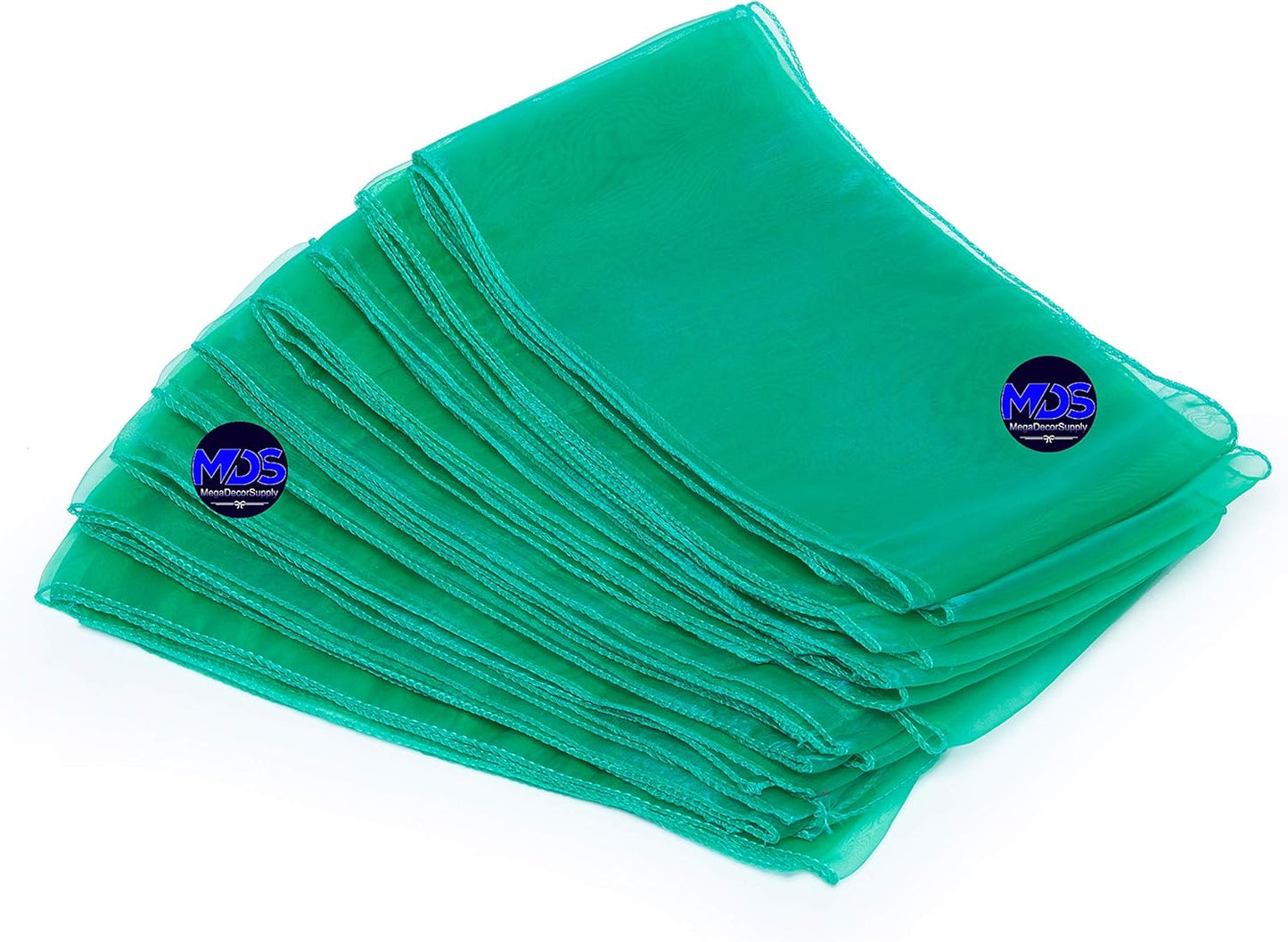 MDS Pack of 25 PCS Organza Chair Sashes Wider Dining Chair Bows Ribbon Tie Back for Wedding Party Birthday Bridal Shower Reception Event Banquet Home Chair Cover Decoration - Green