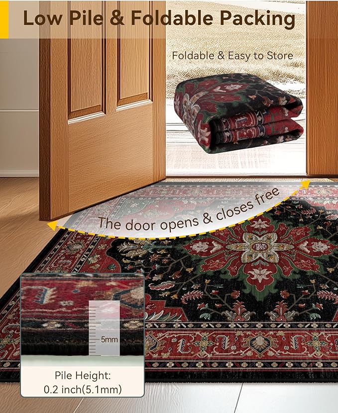 RELEANY Area Rugs 2'x8' Runner Rug Non Slip Washable - Image 3