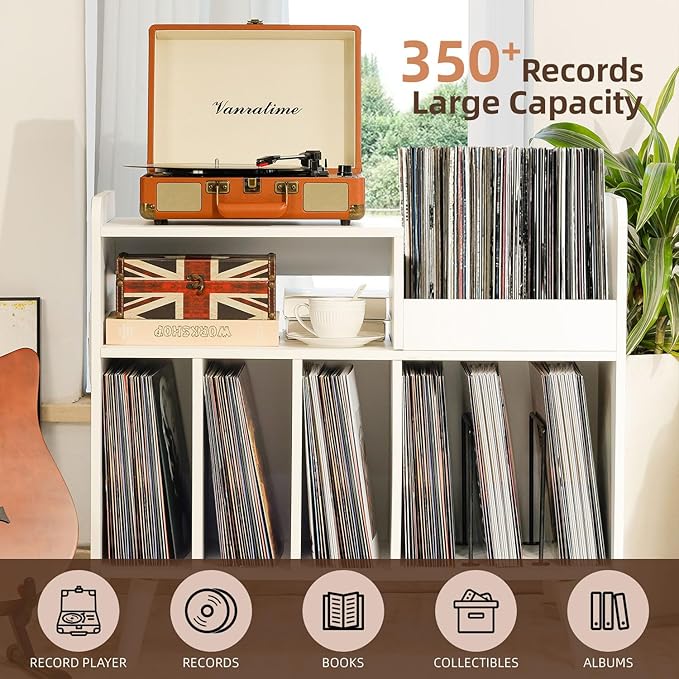 Record Player Stand, Large Record Player Table Cabinet - Image 2