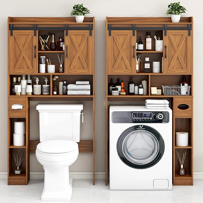 Vabches Over The Toilet Storage Cabinet, Farmhouse Storage Cabinet Over Toilet - Image 7
