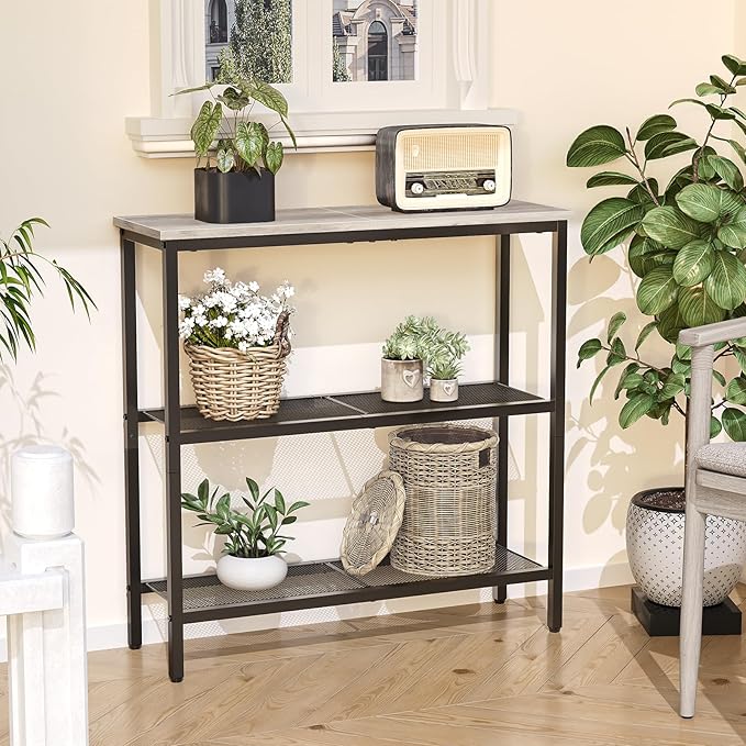 HOOBRO 29.5" Narrow Console Table, 3-Tier Entryway Table, Thin Sofa Table - Image 6