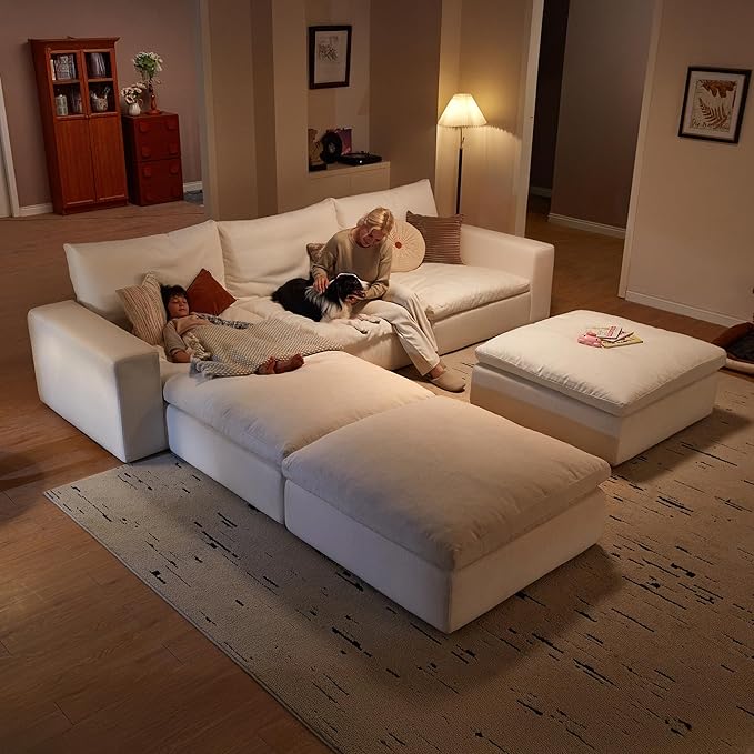 Cloud Couch Sectional 146.5'' Oversized Modular Deep Seat Sofa L Shaped Comfy - Image 8