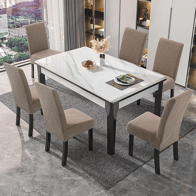 Genina Waterproof Chair Covers for Dining Room, Stretch Jacquard Dining Chair - Image 6