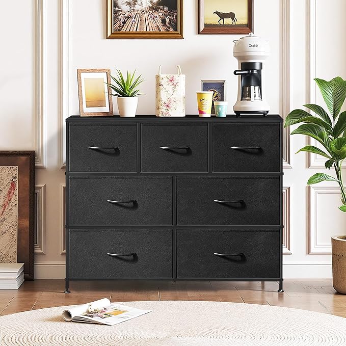 7-Drawer Dresser for Bedroom, Anti-Tip Wide Storage Organizer Fabric Chest of - Image 2