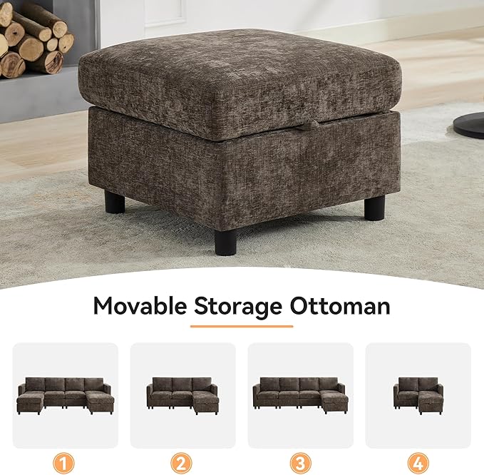 WUTUTUEE 58'' Modular Sectional Loveseat Sofa, Modern Love Seat 2 Seater Sofa - Image 7