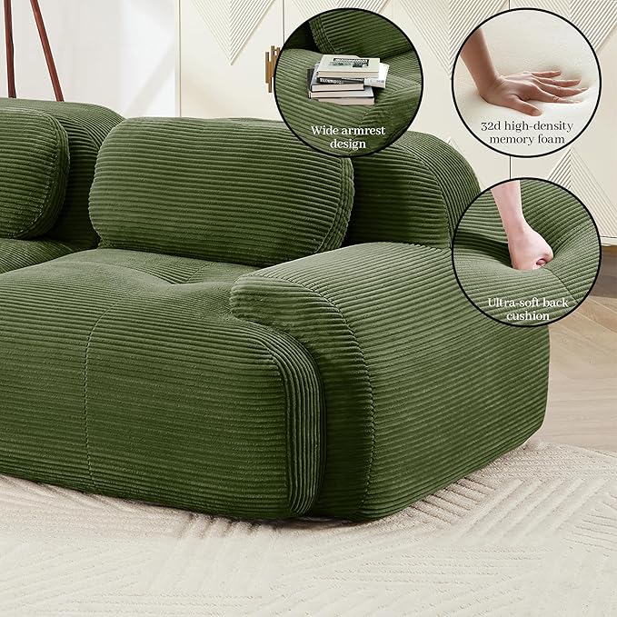 Boneless Sectional Couch, No Assembly Required, 152.7” U Shaped Modular Cloud - Image 7