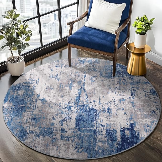 RELEANY Washable Area Rugs 4ft Non-Slip Modern Abstract Soft - Image 7