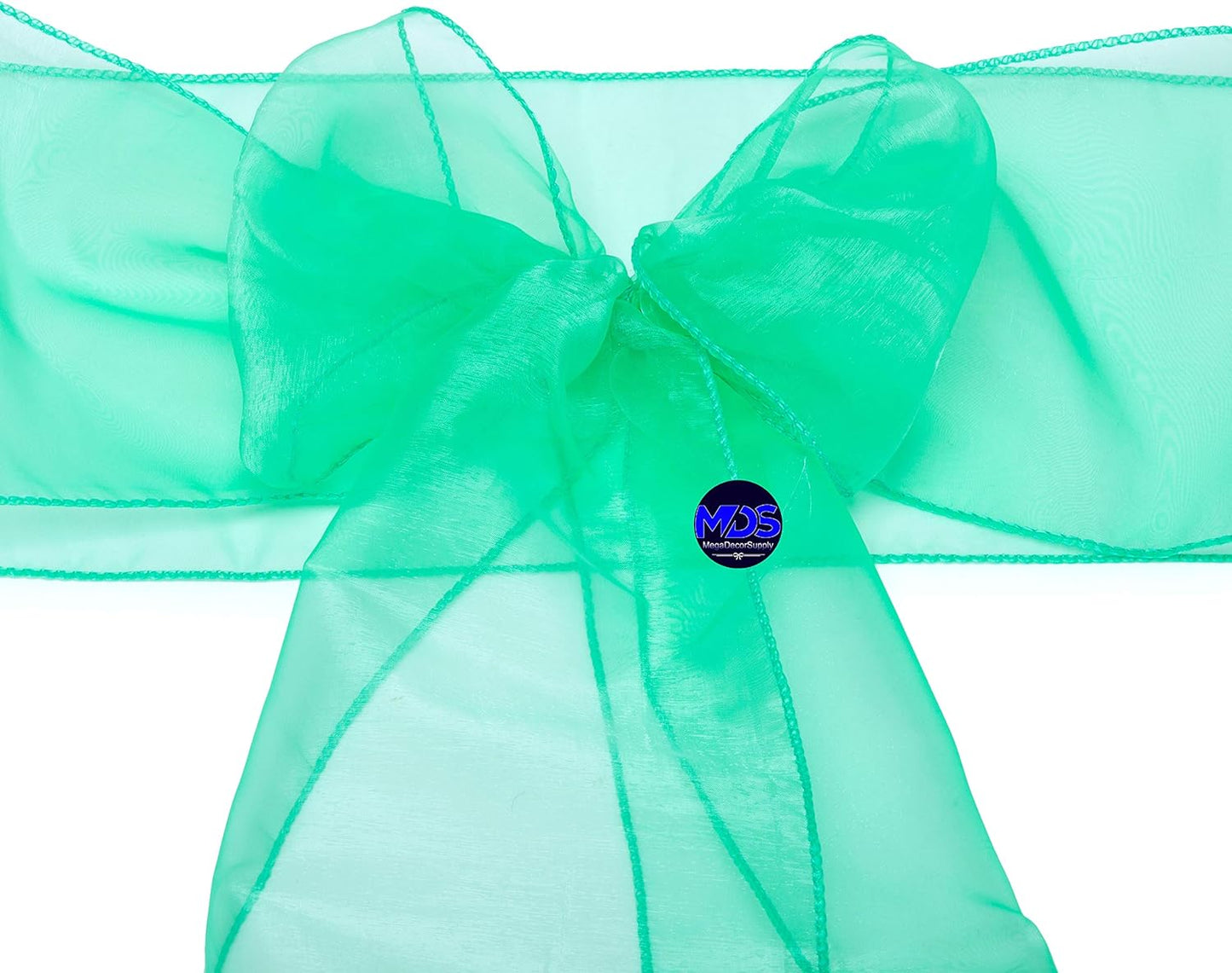 MDS Pack of 25 PCS Organza Chair Sashes Wider Dining Chair Bows Ribbon Tie Back for Wedding Party Birthday Bridal Shower Reception Event Banquet Home Chair Cover Decoration - Mint