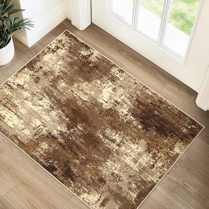 RELEANY Washable Area Rugs 2'x3' Non-Slip Modern Abstract Soft by RELEANY