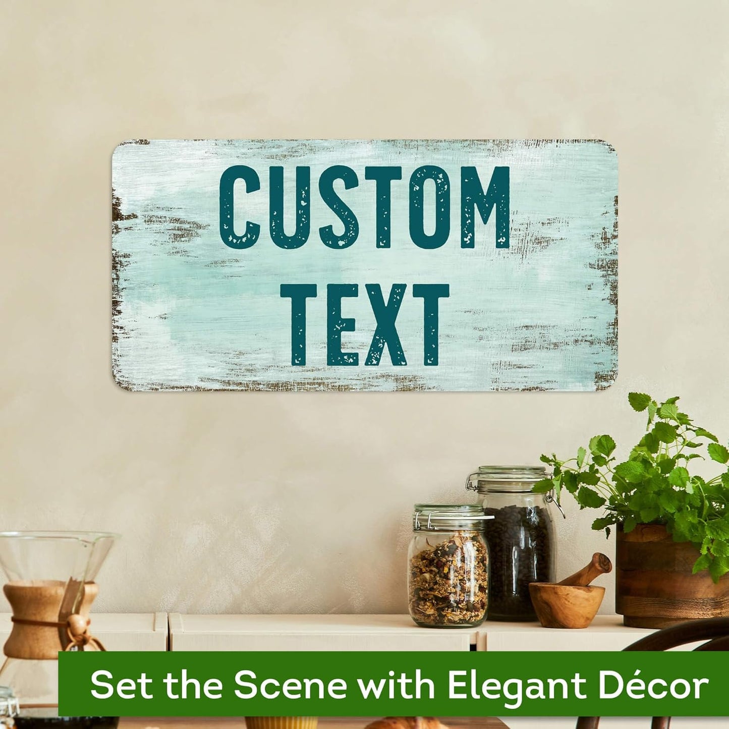 Custom Sign, Custom Street Sign, 11 Font Colors, 13 Font Styles, 4 Hole Options, 22 Sizes, 9x18 Inches, Rust Free DiBound, Fade Resistant, Made in USA by My Sign Center (Shabby Chic)