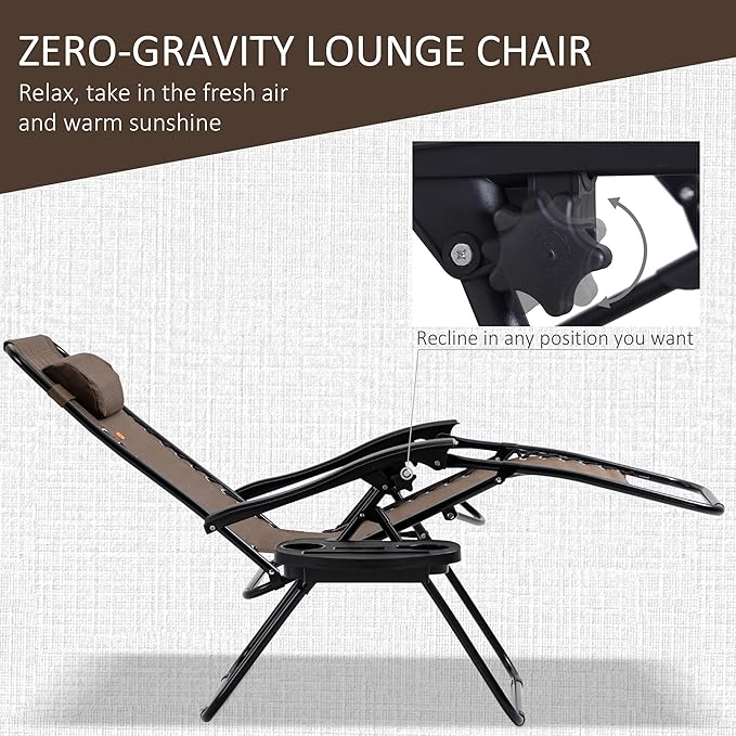 Outsunny Zero Gravity Chair Set - Image 3