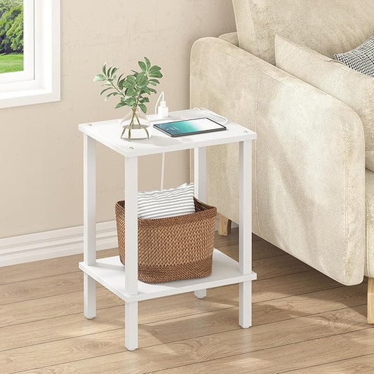 TUTOTAK End Table with Charging Station, Small Side Table with Outlets by ChoosetutotakFurnitureBuildYourCozyHome