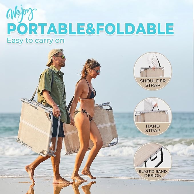 #WEJOY Tanning Chair with Face Hole & Canopy & Side Table, 5 Positions - Image 8