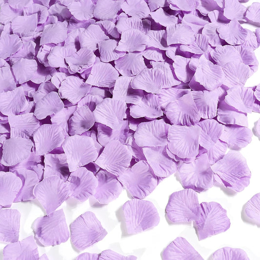 1000 Pcs Light Purple Rose Petals Artificial Silk Flower Petals Romantic Decorations for Wedding Engagement Birthday Event Anniversary Party Backdrop Supplies